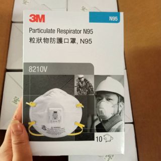 3M  หน้ากาก 8210V N95  แบบมีวาล์ว  (10ชิ้น/กล่อง)