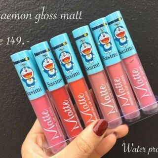 Doraemon gloss matt💦 กลอสโดราเอมอนสีสดใส เม็ดสีแน่น สีสด ติดทนนาน กันน้ำ