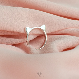 แหวนหูแมว Cat Ear Ring เนื้อตันเรียบ ใส่ง่ายน่ารัก สำหรับทาสแมว (R110)