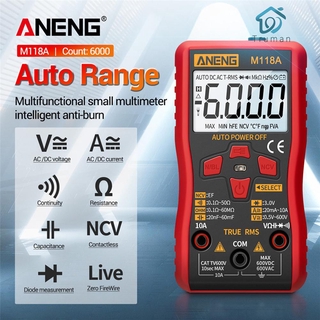 Truman M118A มัลติมิเตอร์ดิจิทัล RMS แรงดันไฟฟ้า AC/DC สำหรับทดสอบ NCV