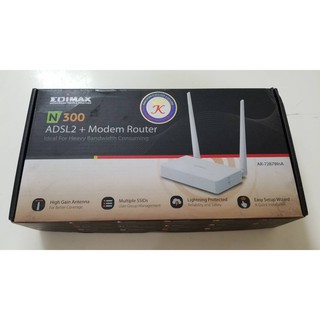 ADSL Modem Router EDIMAX (AR-7287WnA) Wireless N300 ประกันตลอดชีพ