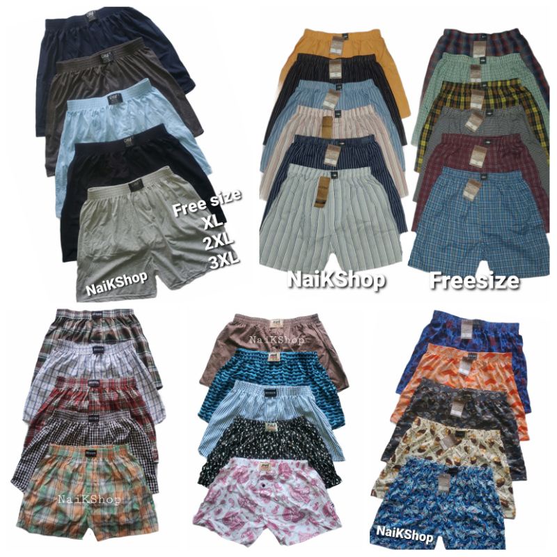 กางเกงบ็อกเซอร์ ผ้าเชิ้ต และ ผ้ายืด Size F XL XXL คละลาย เลือกลายไม่ได้ เลือกสีไม่ได้ adder ONE BlackJack PJ