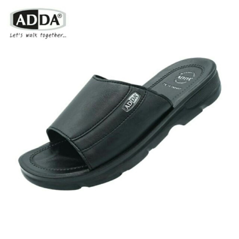 [ของแท้💯] ADDA รุ่น 7C01 รองเท้าแตะหนัง PU ใส่สบายพื้นหนานุ่ม เบอร์ 39-45 สีดำ(พร้อมกล่อง - สินค้าพร้อมส่ง)