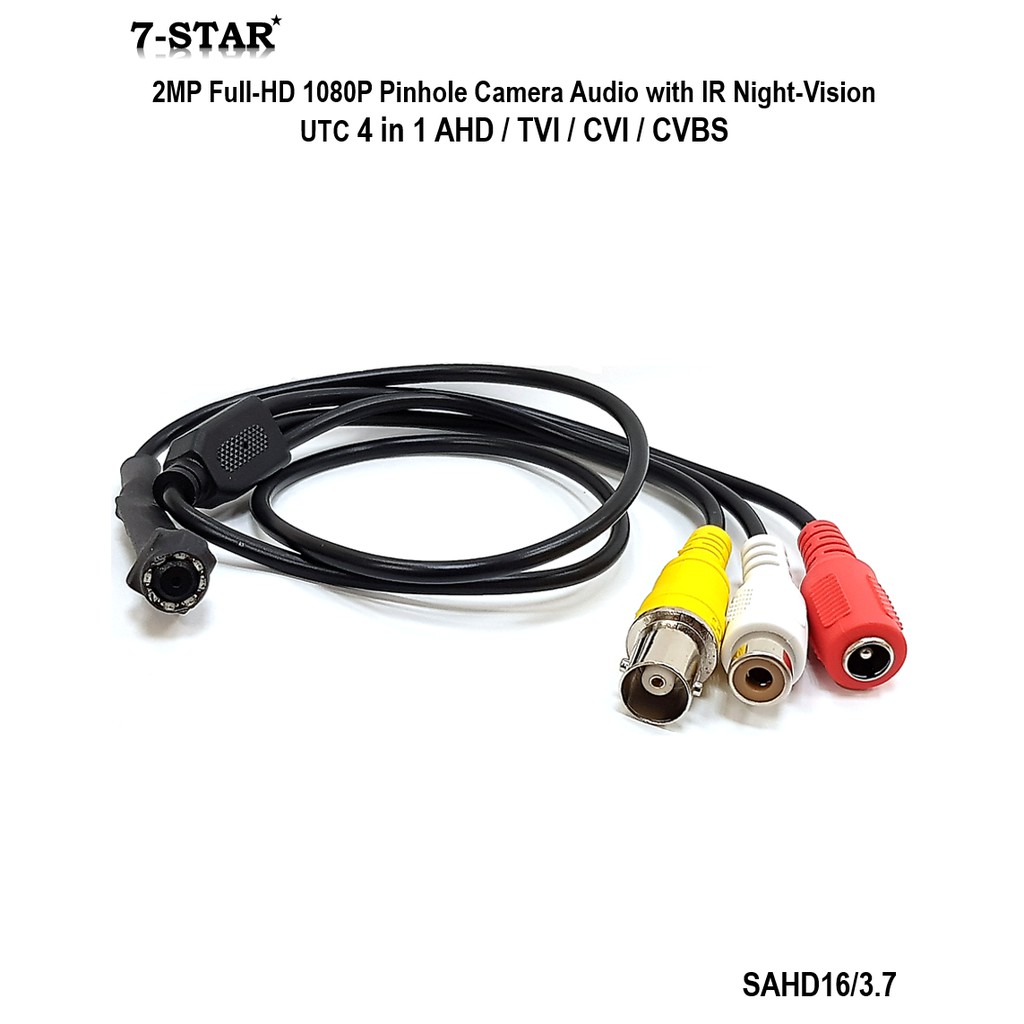 SAHD16/3.7 มม. AHD Spy Mini กล้องวงจรปิด IR กล้อง Full-HD 1080P 2MP (UTC:AHD/TVI/CVI/CVBS)