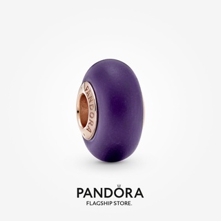 Pandora ชาร์มแก้ว ชุบทอง 14k เนื้อแมตต์ สีม่วง สีโรสโกลด์ ของขวัญวันเกิด สําหรับสุภาพสตรี p615