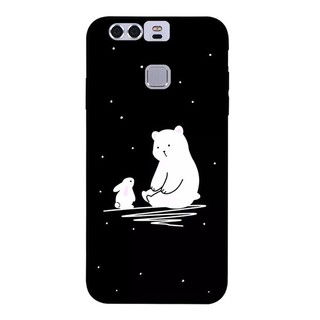 เคสโทรศัพท์ซิลิโคนพิมพ์ลายหมีสีขาว huawei honor 8 9 p8 p 9 p 10 gr 3 gr 5 y 3 y 5 lite plus 2017