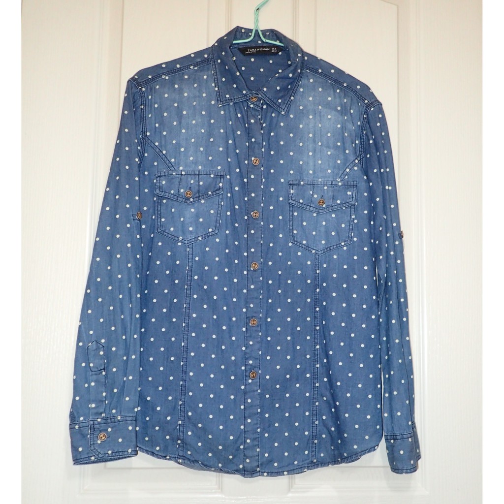 เสื้อเชิ้ตยีนส์ผู้หญิงแขนยาว มือสอง