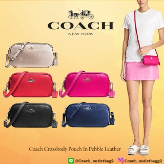 Coach Crossbody Pouch In Pebble Leather