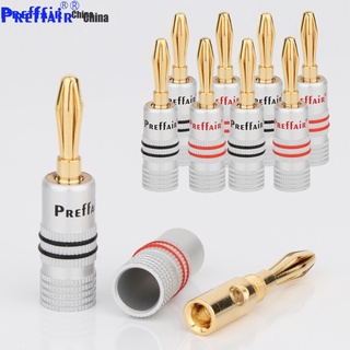 Preffair BA1468 อะแดปเตอร์ปลั๊กกล้วยเชื่อมต่อลําโพง ชุบทอง 24K 4 มม. สําหรับสายลําโพง แผ่นติดผนัง