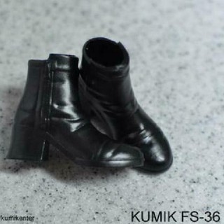 1/6 kumik fs - 36 รองเท้าบู๊ทสีดําสําหรับตุ๊กตา 12 นิ้ว