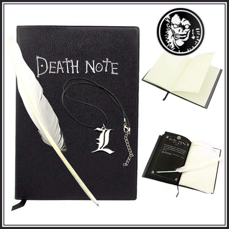 Ready Stock สมุดโน๊ตสมุดโน๊ตสร้อยคอหนังสือพร้อมจี้ขนนก Death Note Death Note
