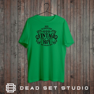 เสื้อยืดโอเวอร์ไซส์เสื้อยืด พิมพ์ลาย 1971 50th Birthday สไตล์วินเทจ ของขวัญวันเกิด สําหรับผู้ชาย 50 ปีS-3XL