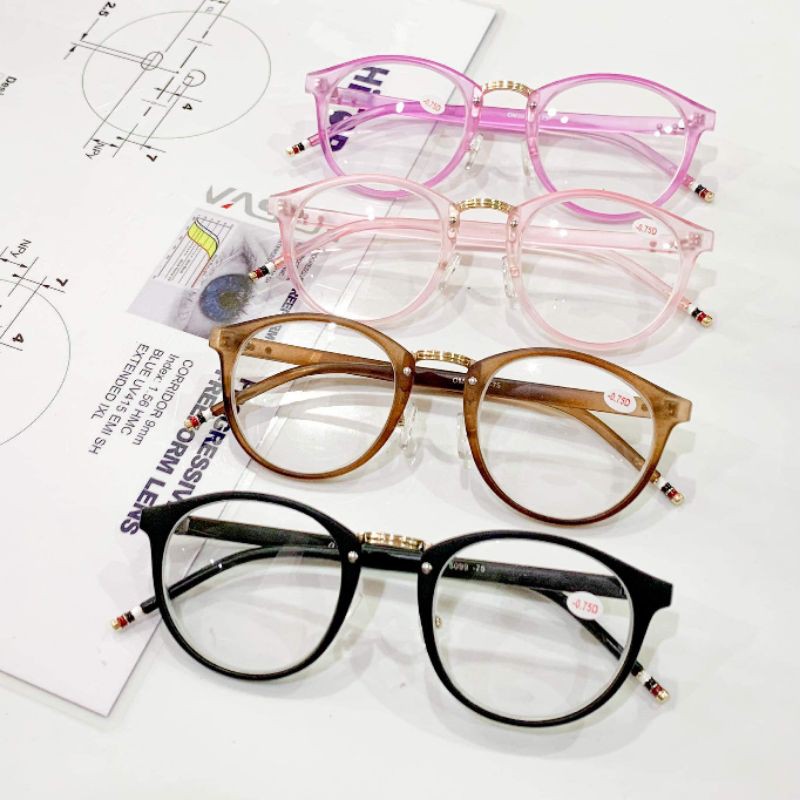 แว่นสายตาสั้น 0.50 ถึง 4.00 ทรงหยดน้ำ 5099(สินค้าขายดี)