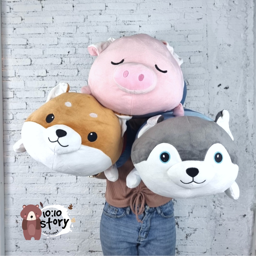 📸ตุ๊กตาชุดยีน ชิบะ ฮัสกี้ และหมู คละแบบ🔖 นุ่มนิ่มกอดสบาย 💯 ขนาด 25 นิ้ว พร้มจัดส่ง มีบริการเก็บเงินปลายทาง💛💚💙💜