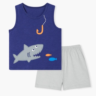 Unifriend Thailand เสื้อกล้ามเด็ก และกางเกงขาสั้น (เซท) รุ่น 22ss/Slub Sleeveless set - Shark