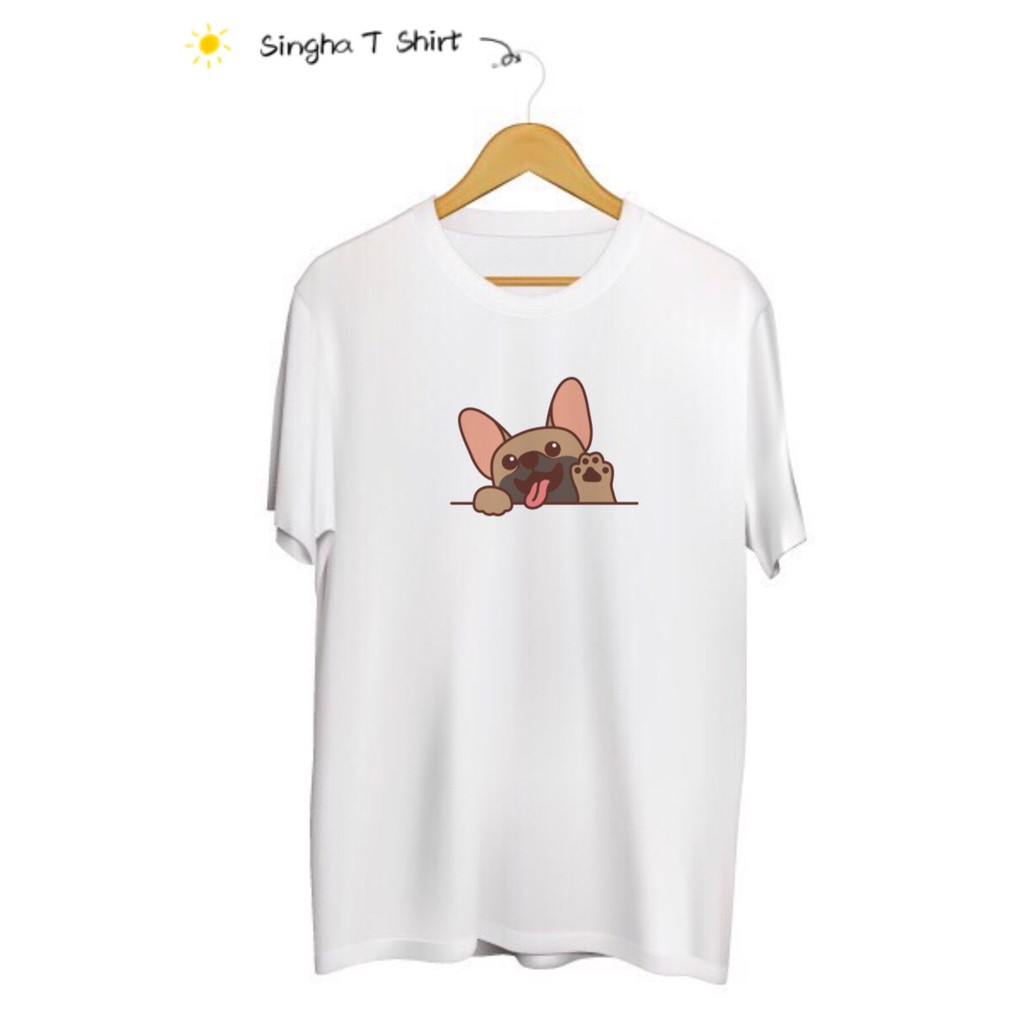 SINGHA T-Shirt เสื้อยืดกสรีนลาย Say Hi Chihuahua