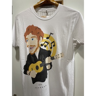 เสื้อยืดผ้าฝ้าย เสื้อวงมือสอง ED SHEERAN Size S มือ2