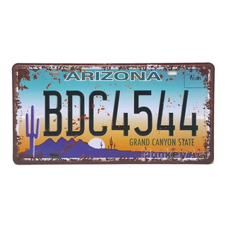 ป้ายสังกะสีวินเทจ Arizona BDC4544 Grand Canyon State (ปั๊มนูน)