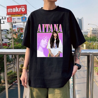 เสื้อยืดอนิเมะ เสื้อยืดลําลอง ผ้าฝ้าย แขนสั้น พิมพ์ลายนักร้อง Aitana Ocana Pop Rapper ทรงหลวม ใส่สบาย คุณภาพสูง เสื้อยืด