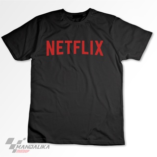 เสื้อยืดคอกลมเสื้อเชิ้ต ผ้าฝ้าย พรีเมี่ยม 30s netflixmurahS-5XL