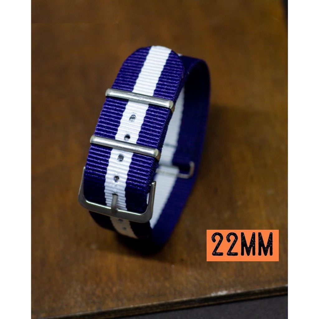 Barel  แถม สปริง+เหล็กถอดสาย สายนาฬิกา นาโต้ ซูลู Nato ไซส์ 22 มม. Nato22