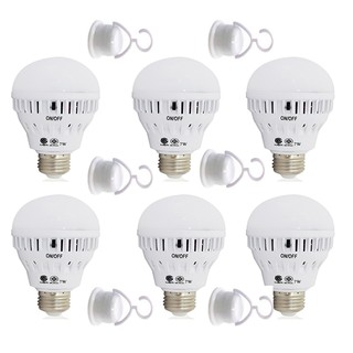 IWACHI หลอดไฟอัจฉริยะ LED 7W. แสงขาว Day Light (สีขาว) แพ็ค 6 หลอด