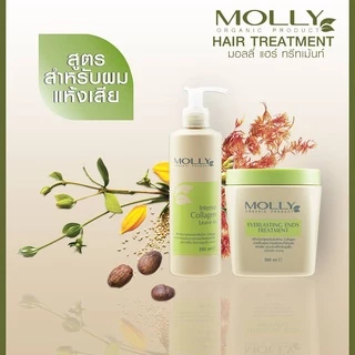 (หัวปั๊ม) Molly Intense Collagen Leave-in มอลลี่ อินเทนซ์ คอลลาเจน ลีฟ-อิน บำรุงผม ฟื้นฟู ผมเสีย 250 มล.