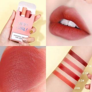 HF9103 🚬 Lipstick ลิป 4แท่ง 4สี สุดคิ้ว น่ารักฟรุด ๆ🌈