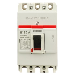 Breaker THERMAL MAGNETIC MCCB B-TICINO E125 MCCB-3P 80A Circuit breaker Electrical work เบรกเกอร์ เมนเบรกเกอร์ MCCB B-TI