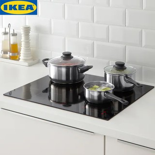 IKEA ANNONS อันนุนส์ ชุดเครื่องครัว 5 ชิ้น, แก้ว/สแตนเลส หม้อพร้อมฝา, แก้ว/สแตนเลส 2.8 ลิตรและขนาด 5 ลิตร