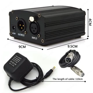 New Alitech แหล่งจ่ายไฟ 48V Phantom Power + สายสัญญาณ Cable For Condenser Microphone ไมค์อัดเสียง ไมค์โครโฟน48V