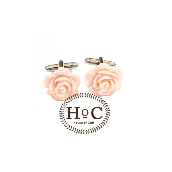 KEMEJA Cufflinks French Cuff Shirt Buttons FLOWER WAX SOFT PINK CUFFLINKS