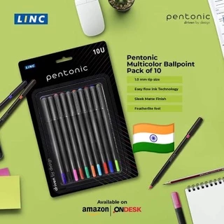 Pentonic ปากกาลูกลื่นกันน้ำ ปากกาอินเดีย ปากกา10สี กันน้ำ
