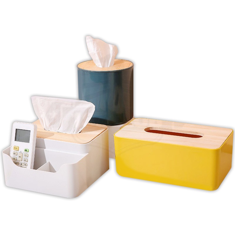 [187Club]-กล่องทิชชู่ฝาไม้ ฝาไม้ไผ่แท้ กล่องใส่กระดาษชำระ กล่องทิชชูห้องรับแขก ห้องน้ำ ห้องนอน(020)