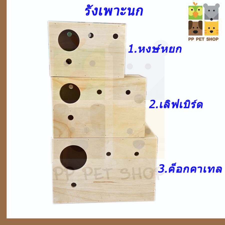 กล่องเพาะ ที่นอน ชนิดไม้ นกเลฟเบิร์ด ขนาด 16*26*17 ซม. ราคา 120 บ. ราคา ถูกที่สุด ดีลบีเคเค แกลเลอรีภาพที่ 4
