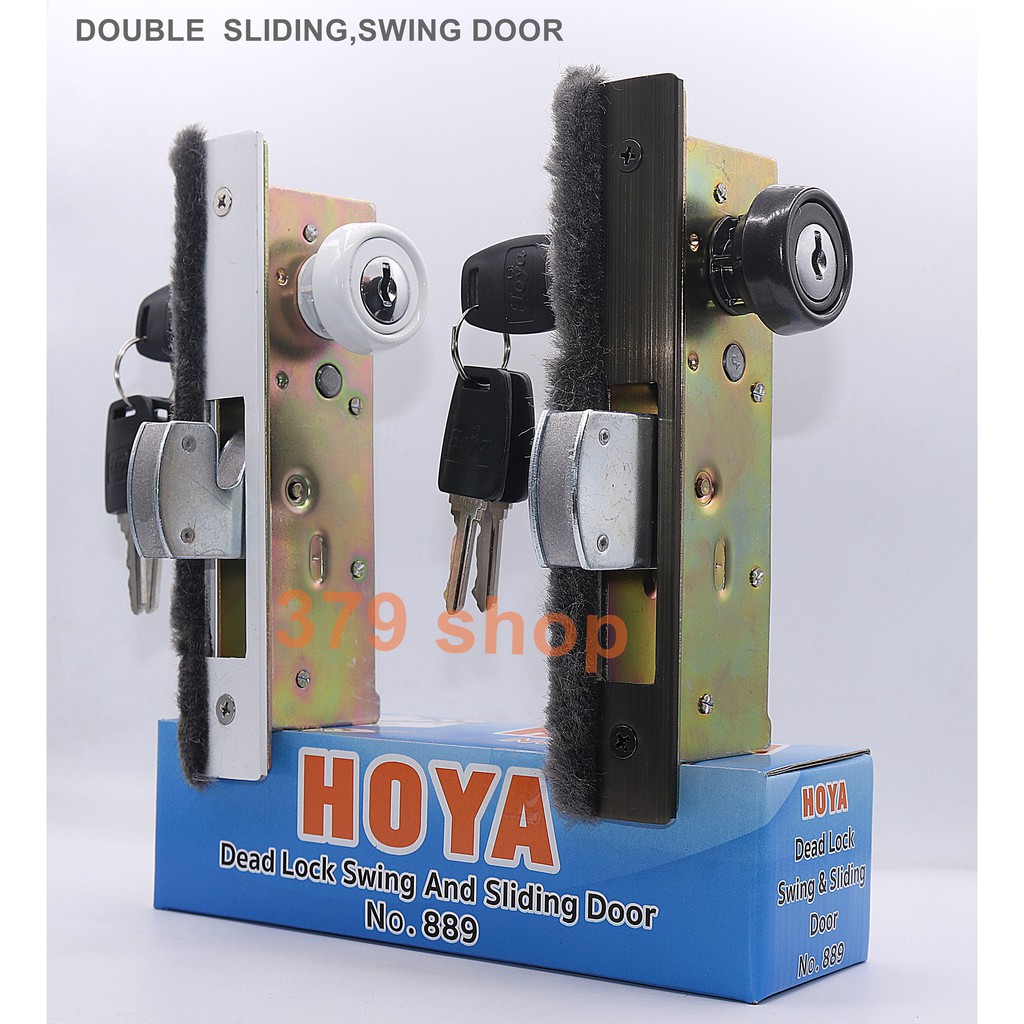 กุญแจล็อค HOYA ใช้กับประตูบานสวิงและประตูบานเลื่อนล้อรางแขวนมี4แบบให้เลือกซื้อ
