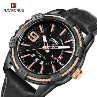 Naviforce 9117L นาฬิกาข้อมือ สายหนัง สไตล์ญี่ปุ่น สําหรับผู้ชาย