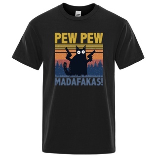 เสื้อผ้าผชเสื้อยืดแขนสั้น คอกลม พิมพ์ลาย Pew Madafakas สไตล์วินเทจ แฟชั่นฤดูร้อน สําหรับผู้ชายS-5XL