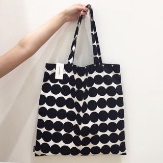 ✅Marimekko Totebag ลายจุดดำ Räsymatto  (ของแท้100% พร้อมส่ง)