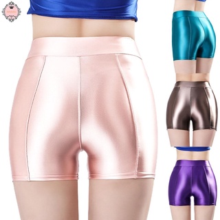 Women Sexy Oil Shiny Glossy Wet Stretchy Leggings Yoga  Jeggings Shorts Club