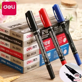 ปากกาเขียนซีดี Deli #6824 ปากกาเขียนแท็กป้ายชื่อ Permanent Marker