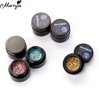 Monja เล็บเจลยูวี กลิตเตอร์ คริสตัล แวววาว เพชร 5 มล. ประกายแวววาว ออกแบบเล็บ DIY