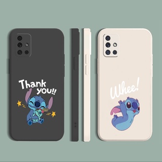 เคสซิลิโคนนิ่ม ขอบตรง ลาย Stitch Baby สําหรับ Samsung A31 A32 4G A52 A72 5G A11 A51 A71 A21S A02S A20S