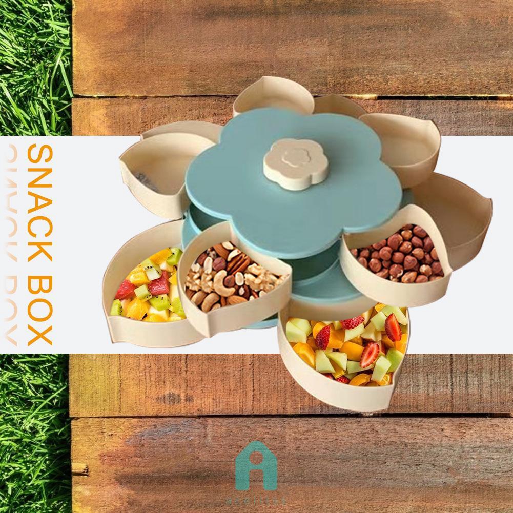 Petal-Shape Rotating Snack Box Candy Tray Food Storage Box Wedding ...