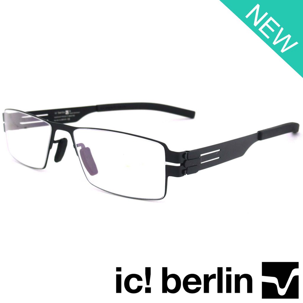 Ic Berlin แว่นตารุ่น 863424 สีดำ กรอบเต็ม ขาข้อต่อ วัสดุ สแตนเลส สตีล Eyeglass ทางร้านเรามีบริการรับตัดเลนส์