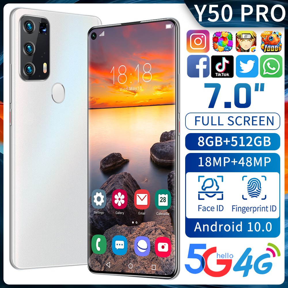 [คร้ายๆกับVivoค่ะ] Y50Pro 8GB+512GB Mobile โทรศัพท์มือถือ มือถือ โทรศัพท์  โทรสับ โทรศัพท์เกม สมาร์ทโฟน โทรศัพท์สมาร์ท