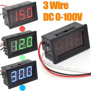 3 สาย DC 0-100 โวลต์ 0.56 "LED ดิจิตอลโวลต์มิเตอร์แรงดันมิเตอร์รถยนต์รถจักรยานยนต์โวลต์ทดสอบเครื่องตรวจจับ