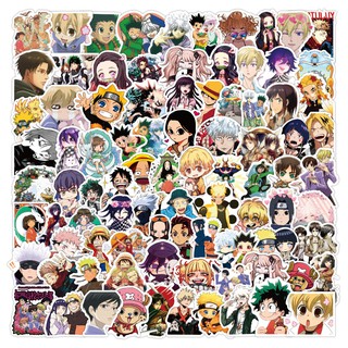 100/50/25/10PCS Hot Mixed Anime Sticker My Hero Academia Demon Slayer Stickers Black and White Decals to Laptop Skateboart Guitar Luggage