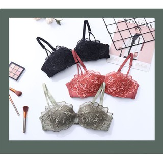 สินค้าพร้อมส่างจากไทย💥LoveIs Bra💥 (N366)  เสื้อชั้นในลูกไม้ลายกุหลาบ ทรงสวย เซ็กซี่ สวมใส่สบาย