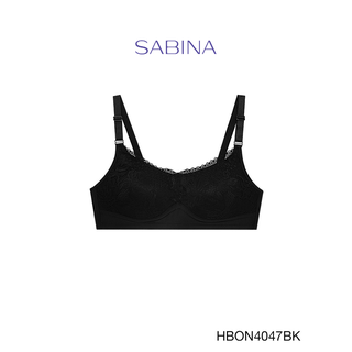 SABINA BRALESS เสื้อชั้นใน Invisible Wire (ไม่มีโครง) ฟองน้ำไม่ดันทรง รหัส HBON4047BK สีดำ